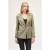 Motivi Single-breasted Jacquard Satin Jacket Green