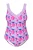 Ulla Popken Badpak  aqua / lichtroze / wit