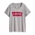 Levi’s Plus Perfect Housemark Logo T-shirt voor dames, grijs gemêleerd