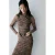 Mango midi jurk met plooien en panterprint – bruin