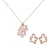 Orphelia ‘Malenia’ Dames 925 Sterling Zilver Set: Ketting-Hanger + Oorbellen – Roze SET-7077/1
