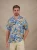 A Fish Named Fred Overhemd Korte Mouw Tropical Sketch Light Blue  3XL