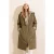 Gekruiste Gestreepte Lange Trenchcoat met Taillekoord
