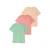 s.Oliver T-shirt – set van 3 groen/oranje/perzik