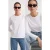 TRENDYOLMİLLA Dames Wit Effen 2-pack Lang Oversized T-shirts
