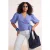 Trendyol Curve Dames Donkerblauw Geruit Kort Relaxed fit Grote maten Blouses