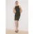 TRENDYOLMİLLA Dames Kaki Effen Midi Mouwloos Bodycon Jurken