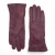 Dames winterhandschoenen met bordeauxrood Italiaans leer en zachte wollen voering en strikmotief