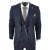 Heren 3-delige Wollen Pak Marineblauw Tweed Ruit Peaky Blinders 1920 Gatsby Formeel