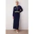 Trendyol Modest Dames Donkerblauw Colorblock Maxi Lang Casual Skater Modest Jurken