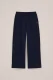 WE Fashion – Meisjes straight fit broek met structuur – Donkerblauw –