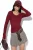 Dames Ribbel Slim-Fit Lange Mouwen Top