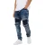 Brave Soul Heren Gewassen Biker Slim Jeans (Donkerblauw)
