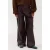 HARPER & YVE imitatieleren wide leg broek – donkerbruin