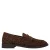 Manfield suède loafers met panterprint – bruin