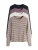 The Set Gebreid vest  marine / ombergrijs / mauve / wit