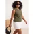Trendyol Curve Dames Kaki Effen Mouwloos Getailleerd Grote maten Blouses