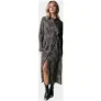 Colourful Rebel Desiree Leopard Maxi Shirt Dress Ls Warm Brown