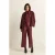 Expresso imitatieleren wide leg high waist culotte donkerrood