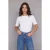 TRENDYOLMİLLA Dames Ecru Effen Kort Relaxed fit T-shirts