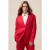 Oltre Single-breasted Linen Blazer Red
