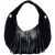 Núnoo Mini Gabi Suede Fringe Black W. Gold