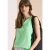 Cecil Dames Top met gespleten hals in effen kleur in Groen