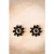 Audrey Jet Flower stud oorbellen in zwart en zilver
