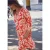 Midi-jurk met V-hals en print