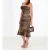 Leopardprint Rimpel Midi-jurk
