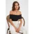 Off-Shoulder Rimpel Bodycon Cropped Top