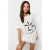 TRENDYOLMİLLA Dames Ecru Bloemen Kort Relaxed fit T-shirts
