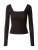 Urban Classics – Rib Squared Neckline Longsleeve top – 4XL – Zwart
