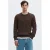 Selected katoenen regular fit gebreide trui – donkerbruin