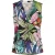 Mouwloze top met V-hals en levendige tropische bloemenprint