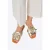 Wittchen Dames leren slippers met decoratieve gouden bloemen, natuurlijk leer