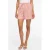 VILA regular high waist gestreepte casual short met linnen koraalrood
