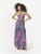 KOROSHI Zomerjurk  smaragd / fuchsia / wit