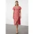 TRENDYOLMİLLA Dames Roze Bloemen Midi Kort Avond / Dagelijks Double-breasted Jurken