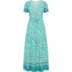 usha Maxi-jurk met bloemenprint Dames Turkoois Veelkleurig