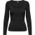 Only Onlea l/s 2-way deep neck top jrs noos black