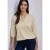 Street One Dames Shirt met 3/4-mouwen, split neck en knopen in Beige