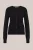 WE Fashion – Dames gebreid vest met structuur – Regular fit – Zwart – Biologisch katoen –