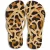 Beachyfeet Teenslipper dames beige/zwart- leopardo