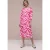 Street One Dames Linnen midi-jurk met print in Pink
