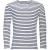 SOLS Heren Marine Gestreept T-shirt met Lange Mouwen (Wit/Zwaar)