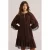 WE Fashion korte jurk met ceintuur – bruin