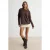 TRENDYOLMİLLA Dames Bruin Effen Lang Oversized T-shirts