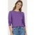 EsQualo Sweater Short Puff Slv Basic Knit Deep Lavender