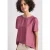 Street One Dames Blouse met ronde hals en korte pofmouwen in Roze